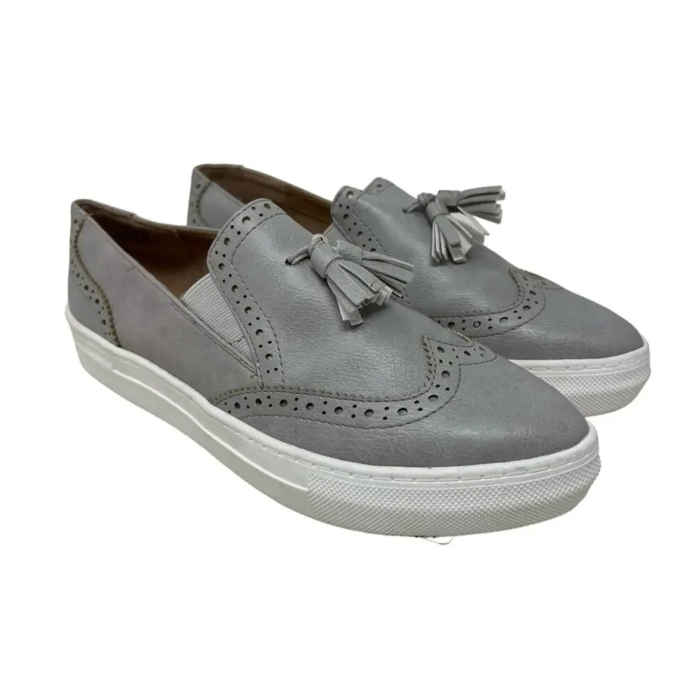Journee Collection Alisha Gray Tassel Platform Loafers 6.5